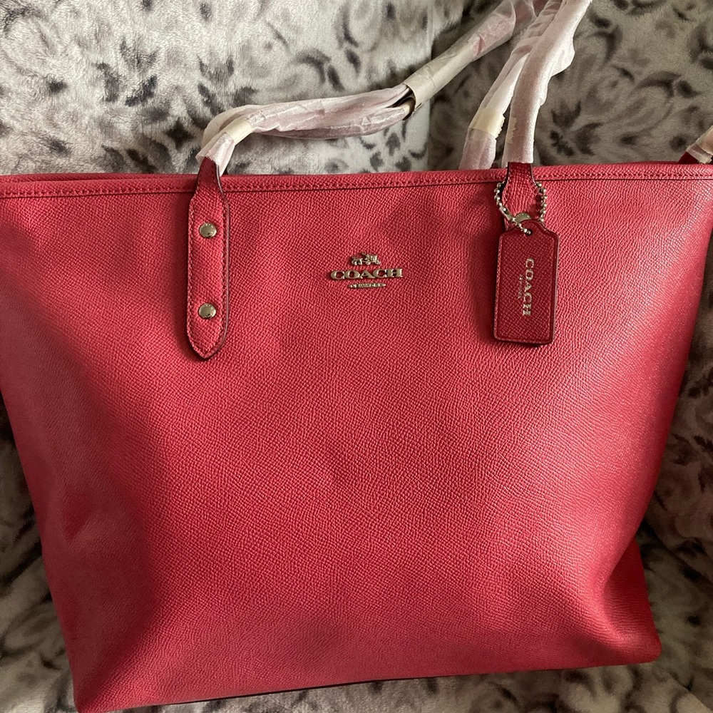 Coach crossgrain leather city tote